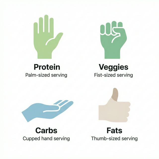 Hand portion guide illustration