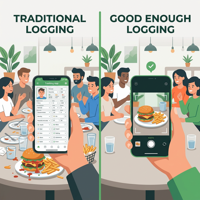 Comparison between traditional logging stress and easy photo logging